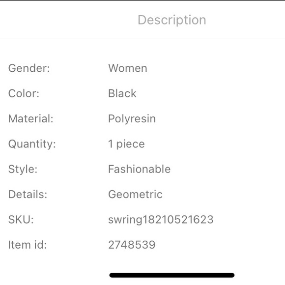 Black Resin Ring - Picture 6 of 7